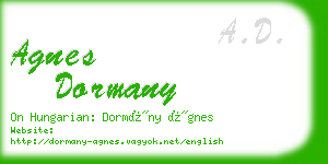 agnes dormany business card